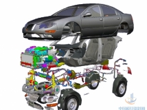 汽车3D渲染结构图