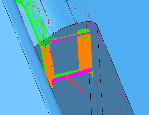 参照残留模型怎么回是这样？中间没有刀路上下两段有。这是个清角刀路正常是只有两边角落有刀路。这是怎么回 ...